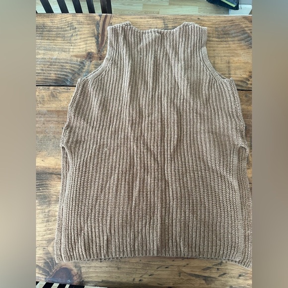 Anthropologie Moth Shaker Stitch Teddy Brown Sweater Vest Jumper - Picture 5 of 8